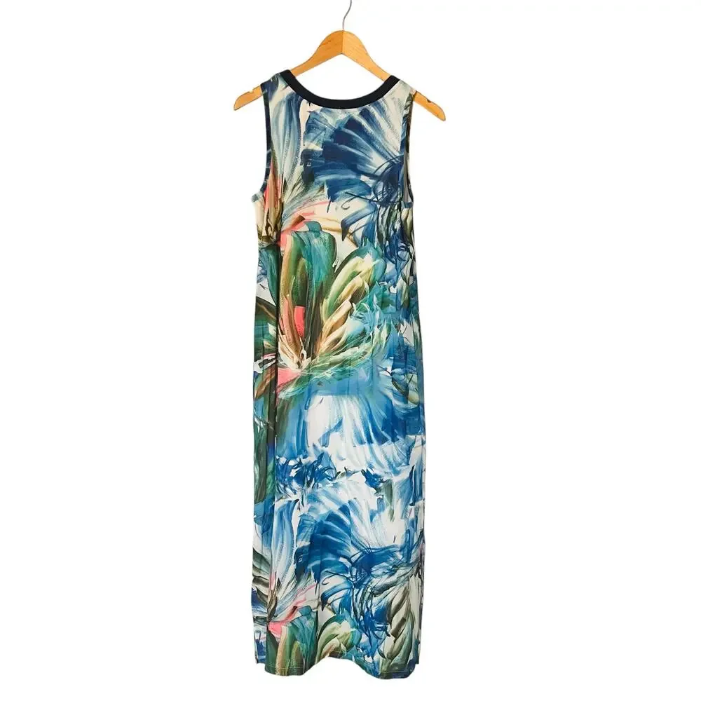 Soft Surroundings Penelope Sleeveless Tropical Print Maxi Dress Size XS NWT - Picture 3 of 10